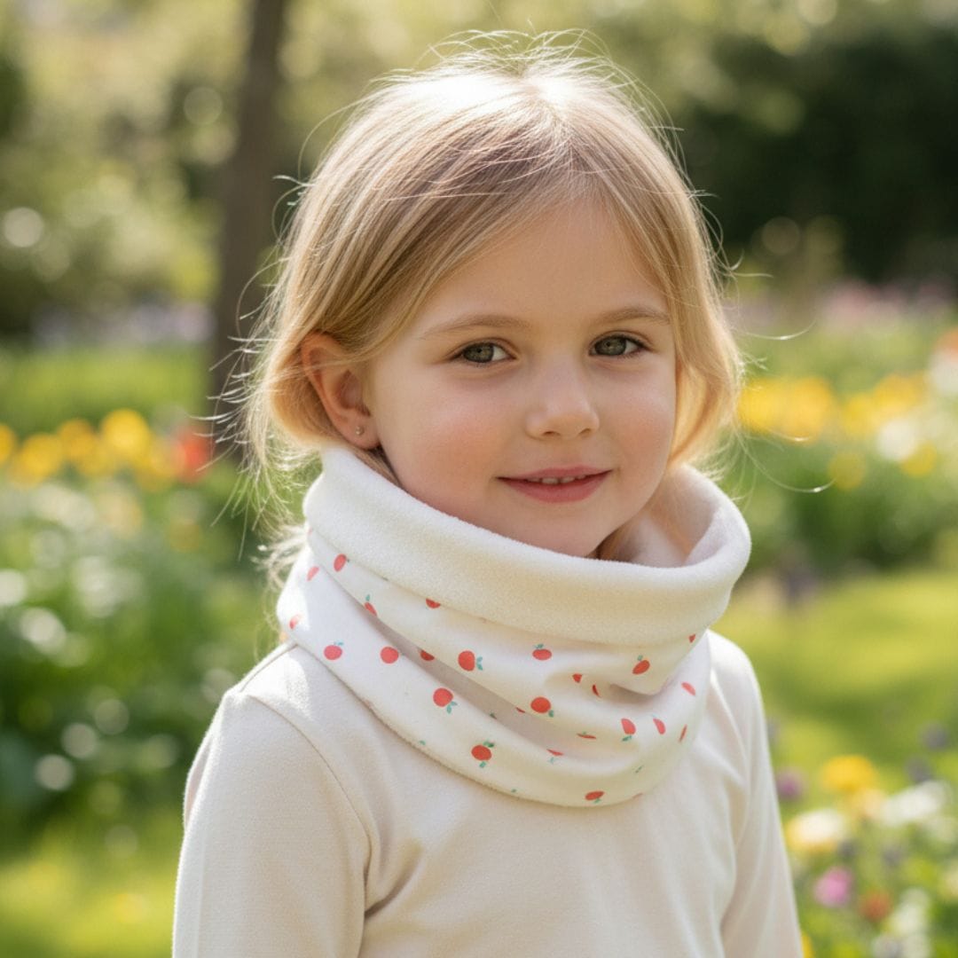 au-bonheur-de-petite-fleur-snood-fille-coton-bio-pomme-5-6-ans-cru image 2