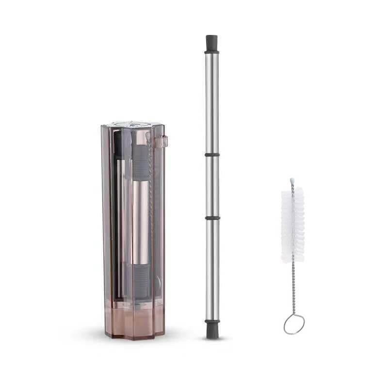 hilloo-paille-inox-boisson-chaude-bleue-21-cm-tui image 2