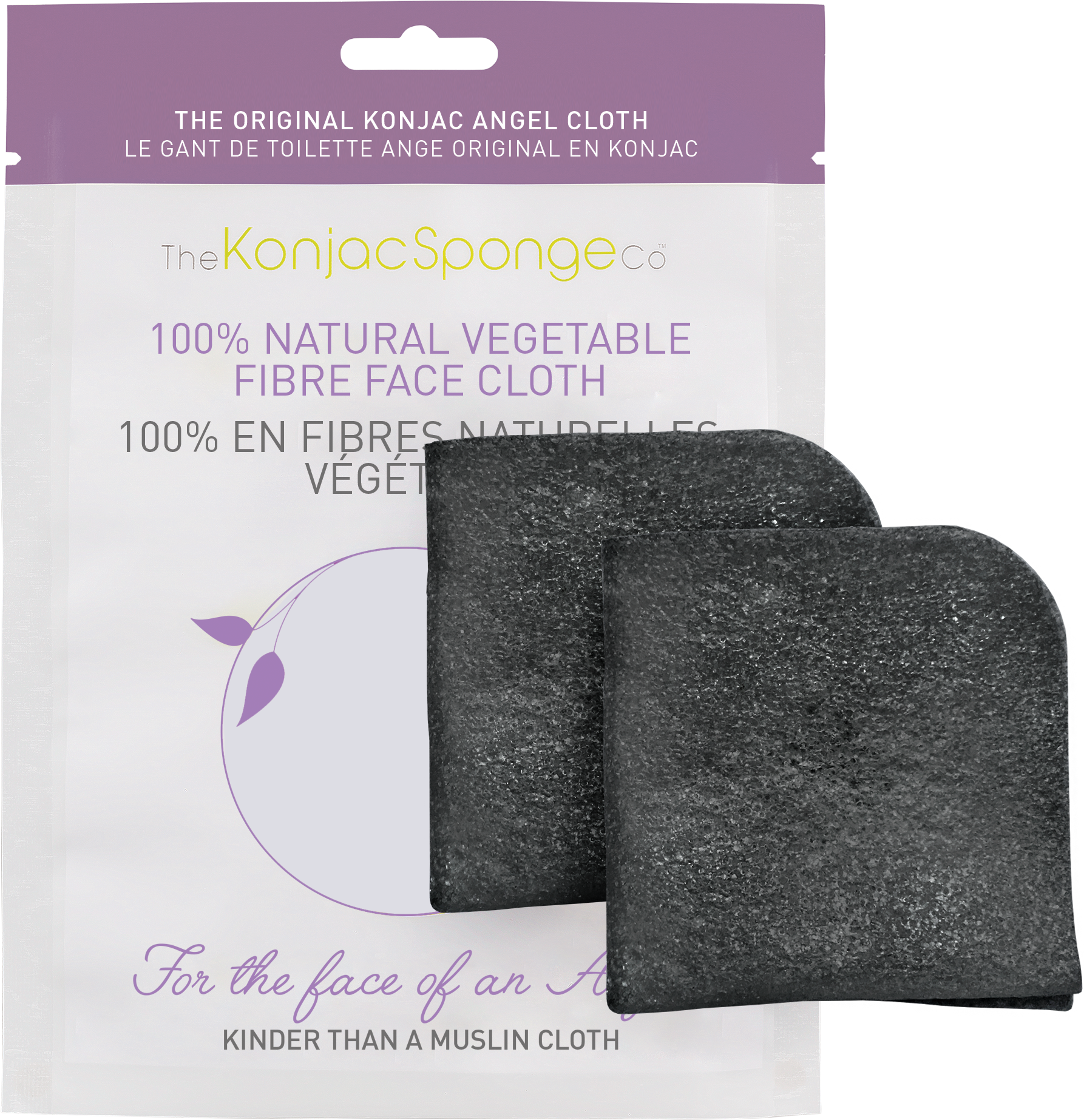 konjac-sponge-angel-cloth-charbon-bambou-lingette-visage image 2