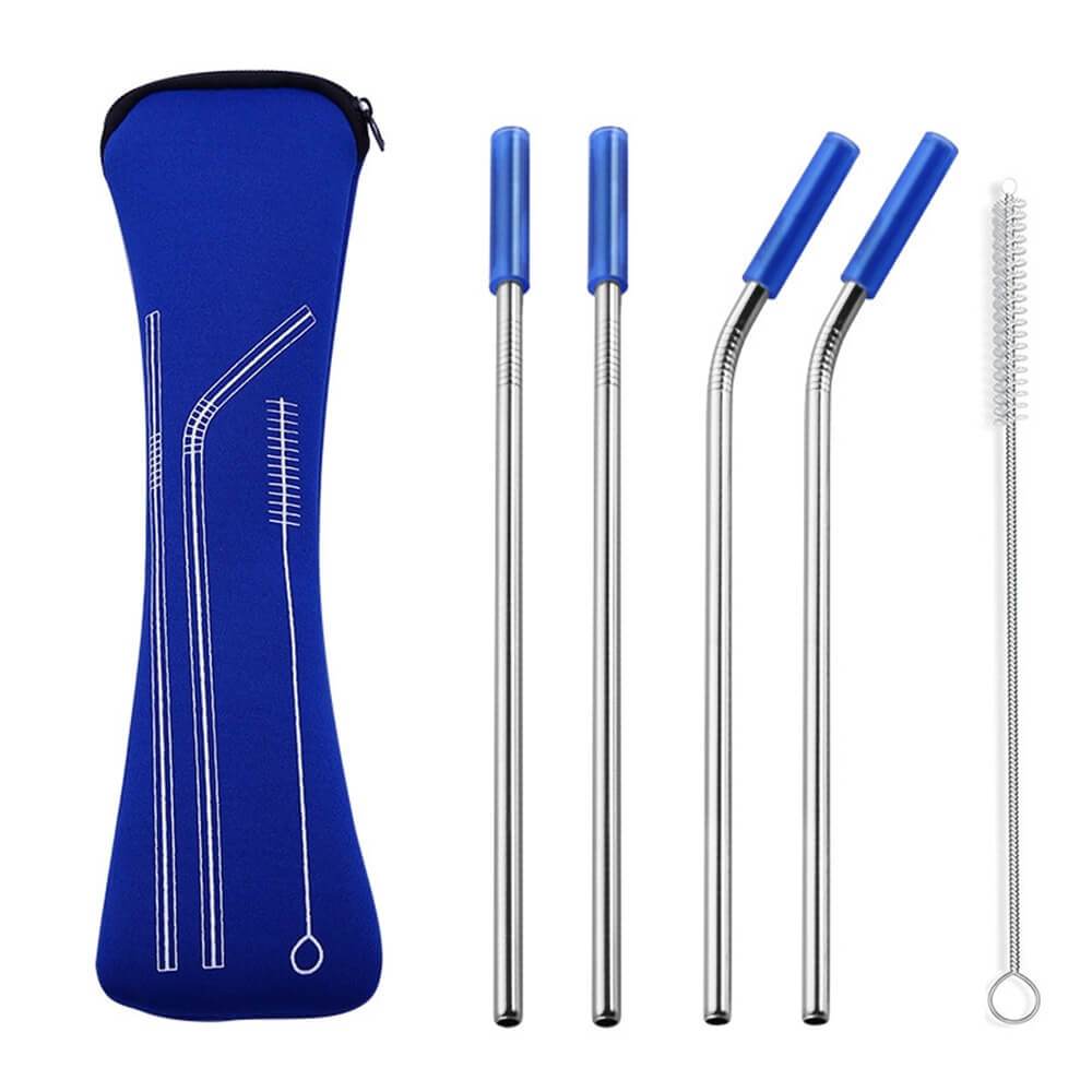 hilloo-pailles-inox-embout-silicone-paille-couleur-lot-de-4-tui image 4