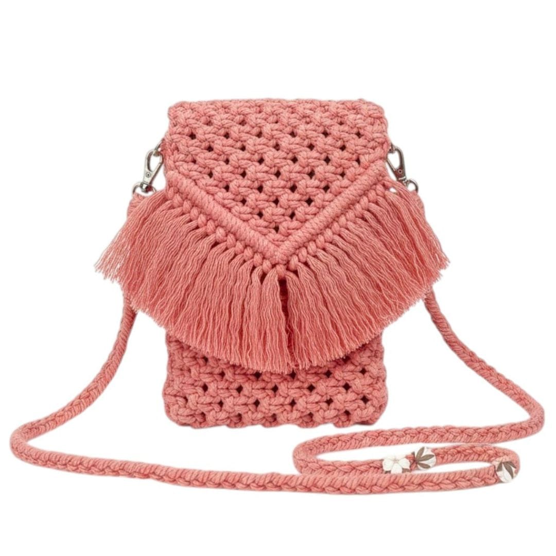 au-bonheur-de-petite-fleur-pochette-t-l-phone-macram-rose-bandouli-re-coton image 1