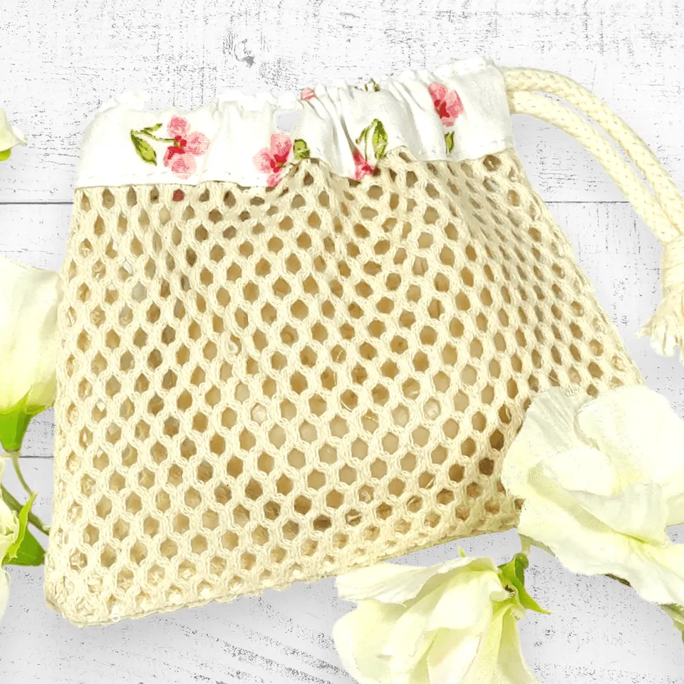 au-bonheur-de-petite-fleur-filet-savon-solide-coton-bio-gots-9-5x11-5-cm image 1
