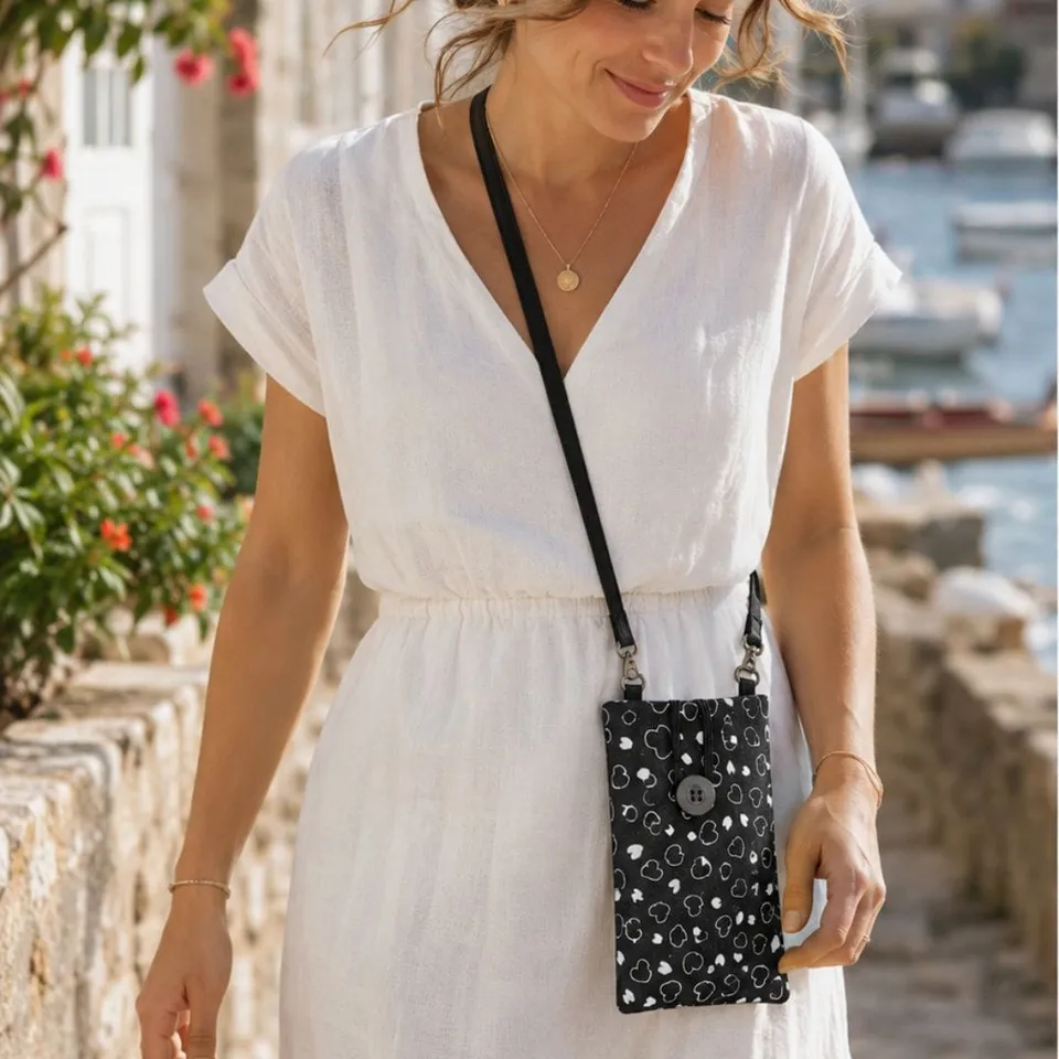 au-bonheur-de-petite-fleur-pochette-t-l-phone-bandouli-re-coton-matelass-e image 1
