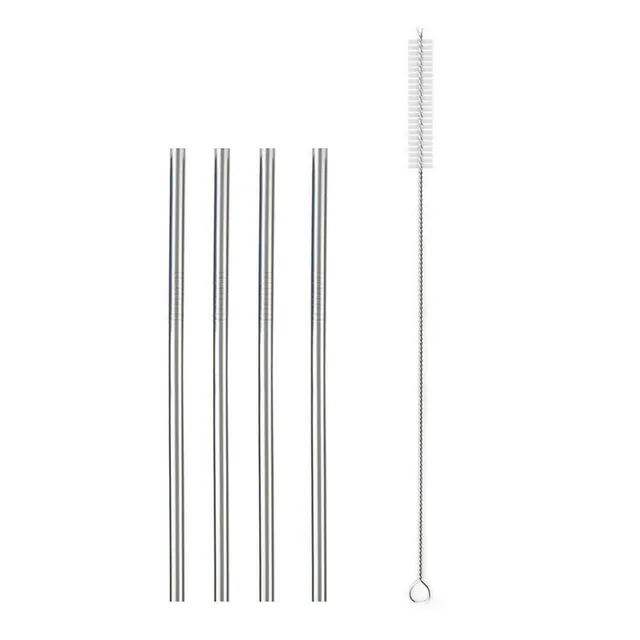 hilloo-pailles-inox-courtes-13-cm-paille-inox-argent-lot-de-4 image 1