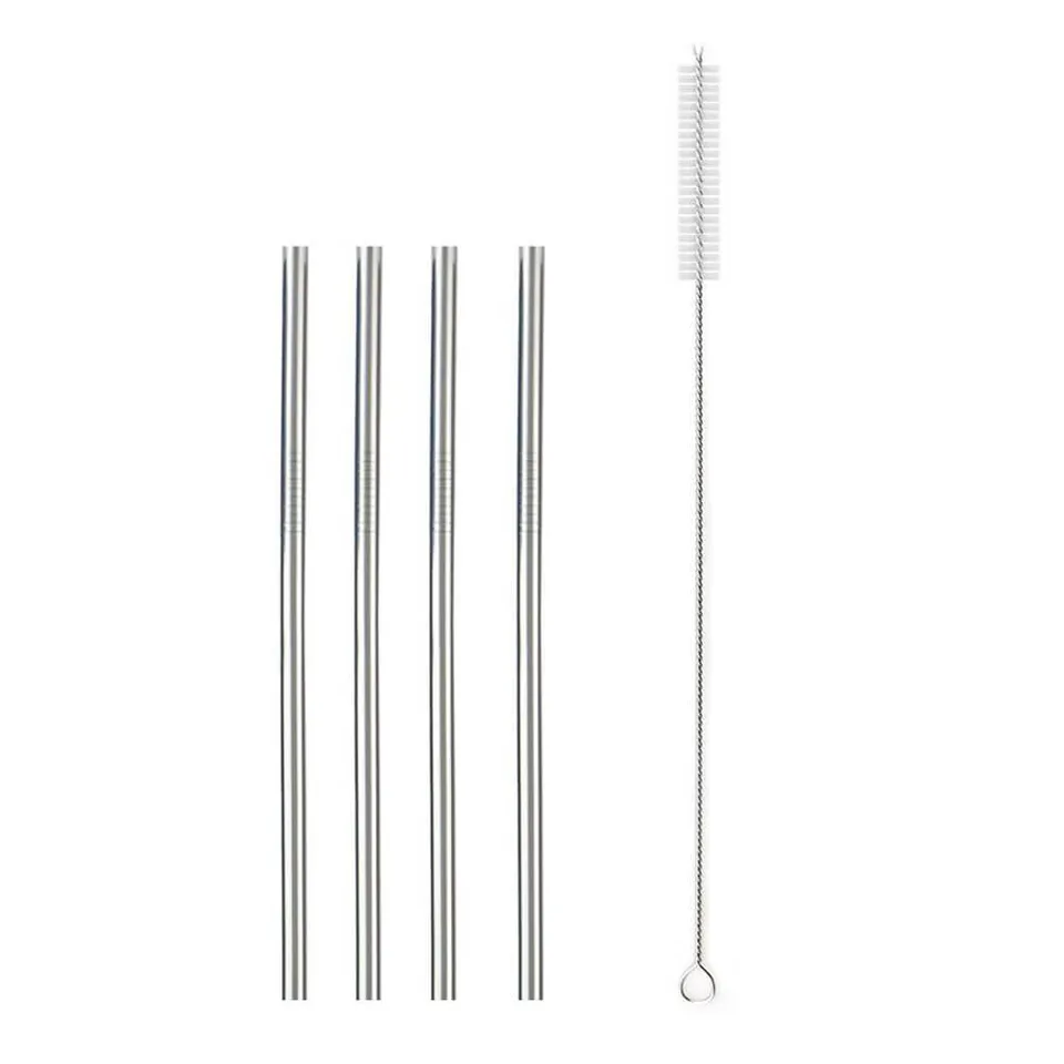 hilloo-pailles-inox-courtes-13-cm-paille-inox-argent-lot-de-4 image 1