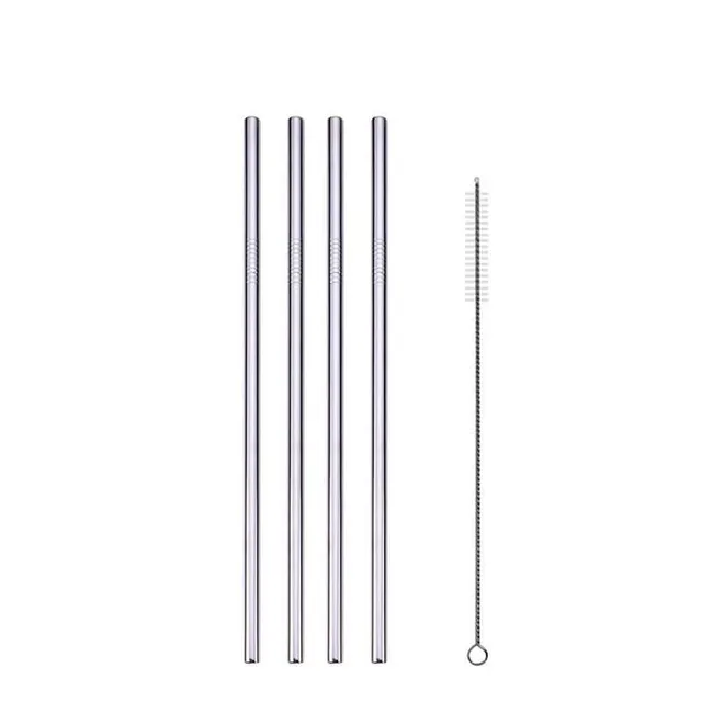 hilloo-pailles-inox-droites-argent-lot-de-4-goupillon image 1