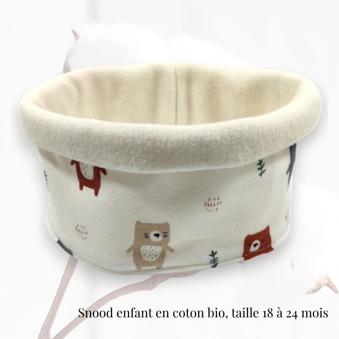 au-bonheur-de-petite-fleur-snood-enfant-bio-ours-18-24-mois image 2
