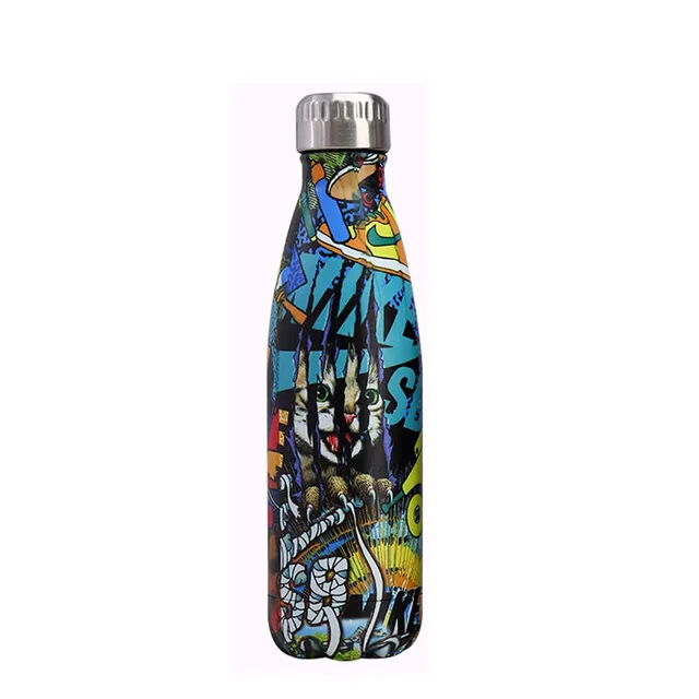 hilloo-bouteille-inox-attaque-de-chat-500-ml-isotherme image 1