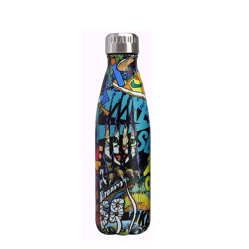 hilloo-bouteille-inox-attaque-de-chat-500-ml-isotherme image 1