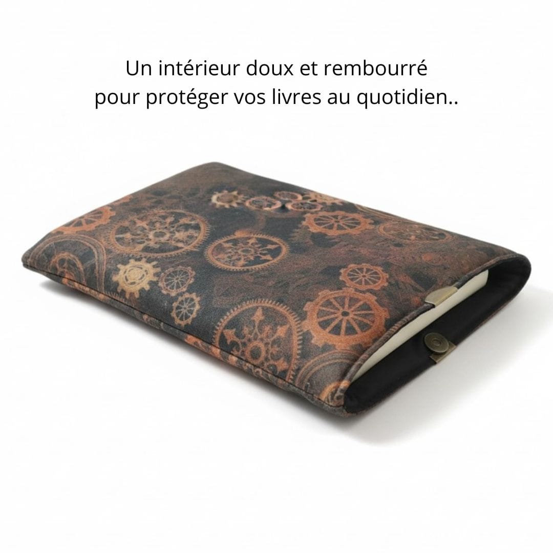 au-bonheur-de-petite-fleur-housse-livre-a5-steampunk-matelass-e-26x20 image 2