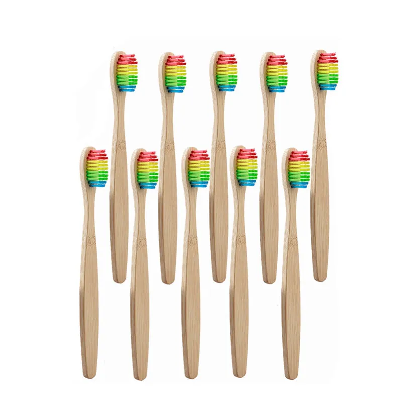 hilloo-brosses-dents-bambou-arc-en-ciel-adulte-10-pcs-poils-souples image 1