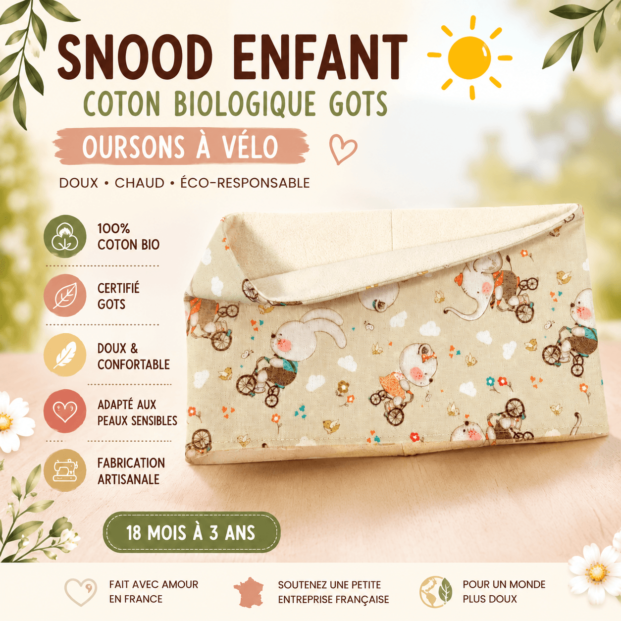 au-bonheur-de-petite-fleur-snood-enfant-coton-bio-oursons-v-lo image 3