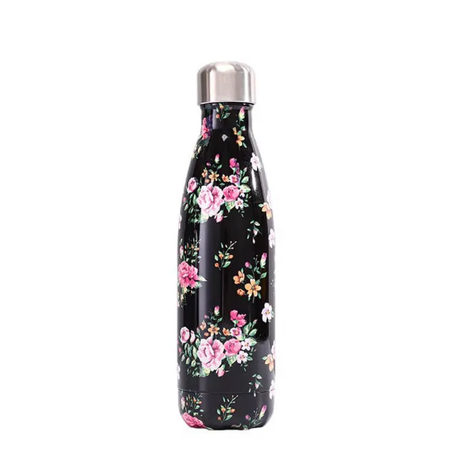 hilloo-fleurs-roses-bouteille-inox-isotherme-500-ml-sans-bpa image 1