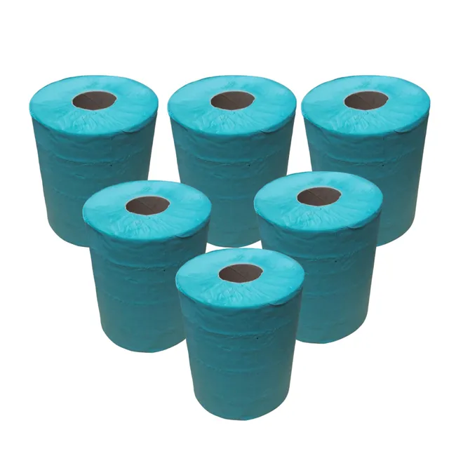 dstock60-papier-toilette-et-essuie-mains-bobine-140m-essuie-tout-vert-2-plis-lot image 1