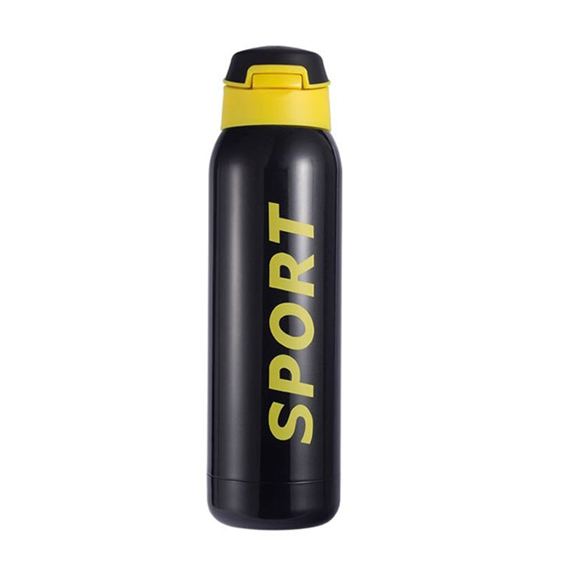 hilloo-gourdes-inox-sport-gourde-inox-noire-jaune-500-ml image 1
