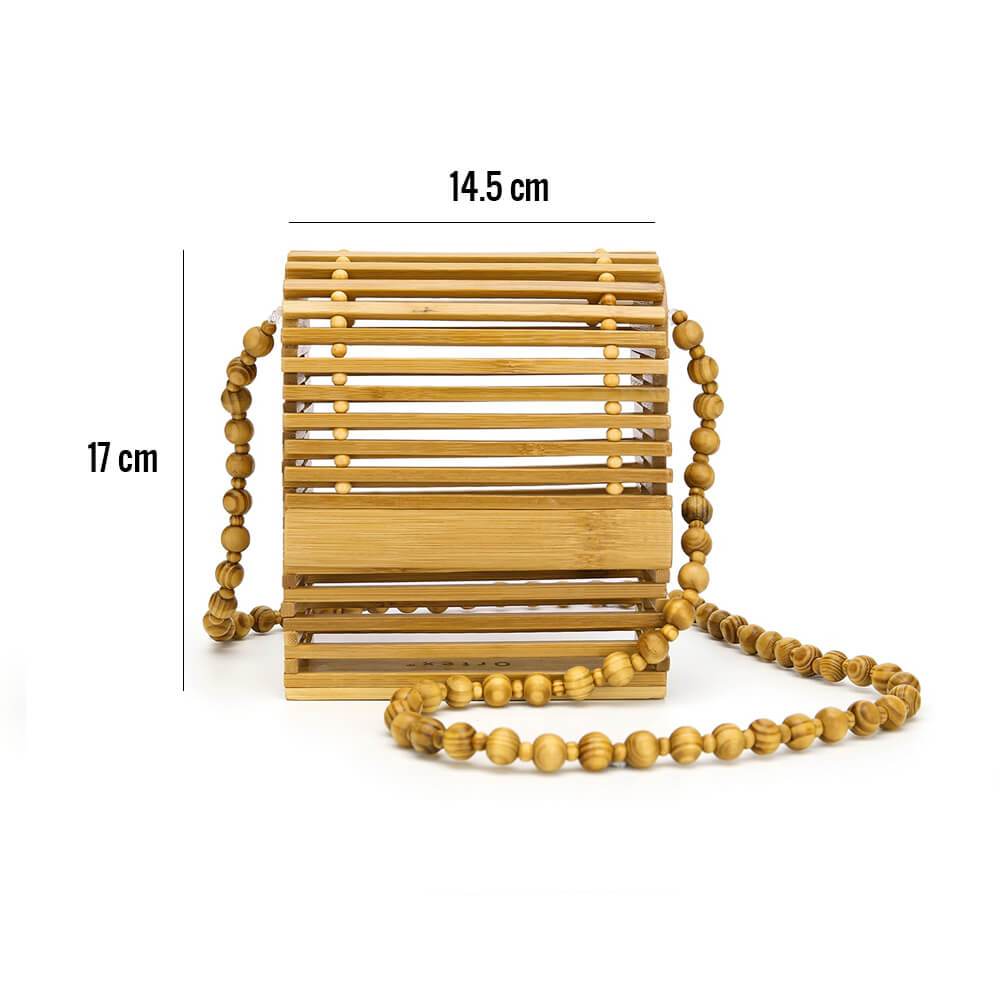 hilloo-sac-coffre-bambou-naturel-bandouli-re-perle image 5