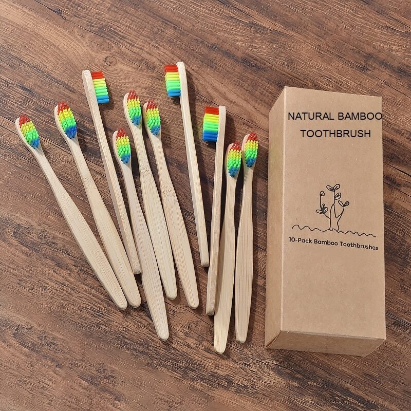 hilloo-brosses-dents-bambou-arc-en-ciel-adulte-10-pcs-poils-souples image 2