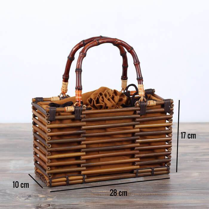 hilloo-sacs-bambou-vintage-sac-bambou-marron-fait-main image 5