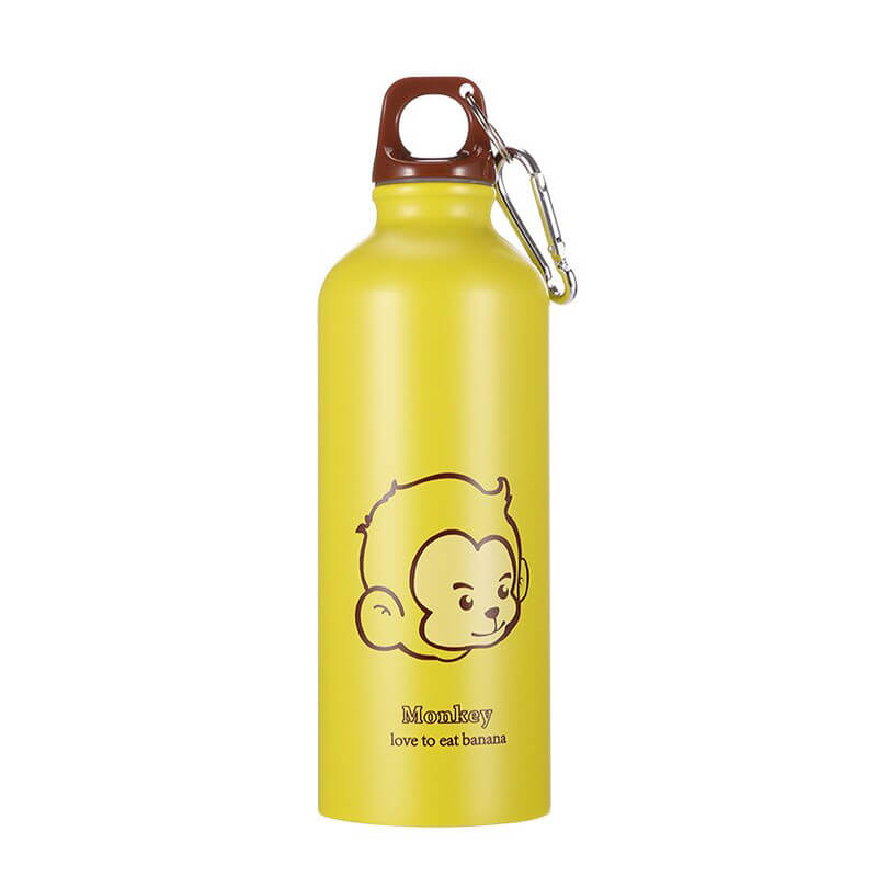 hilloo-singe-gourde-inox-500-ml-jaune-enfant image 1