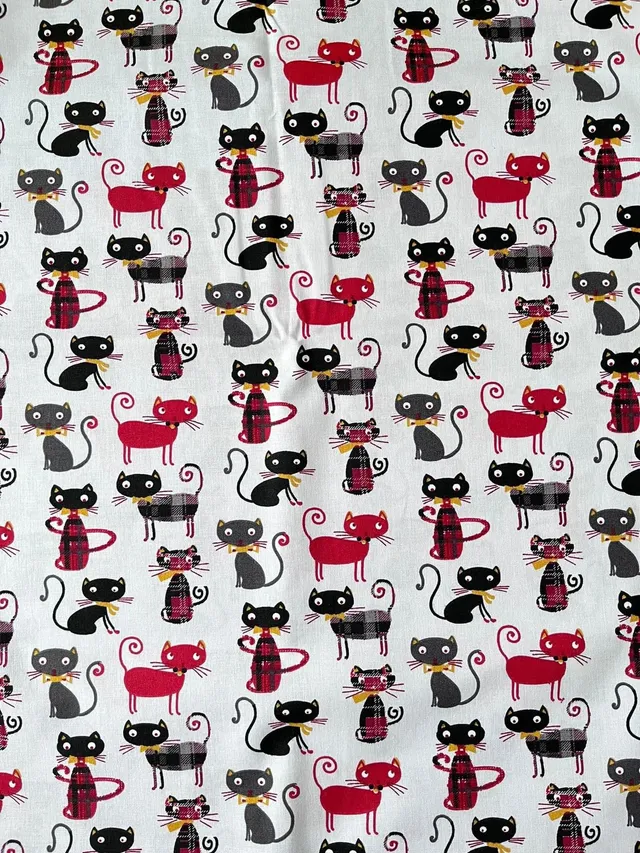 jane-couture-tissus-en-vente-tissu-chat-noir-rouge-coton image 1