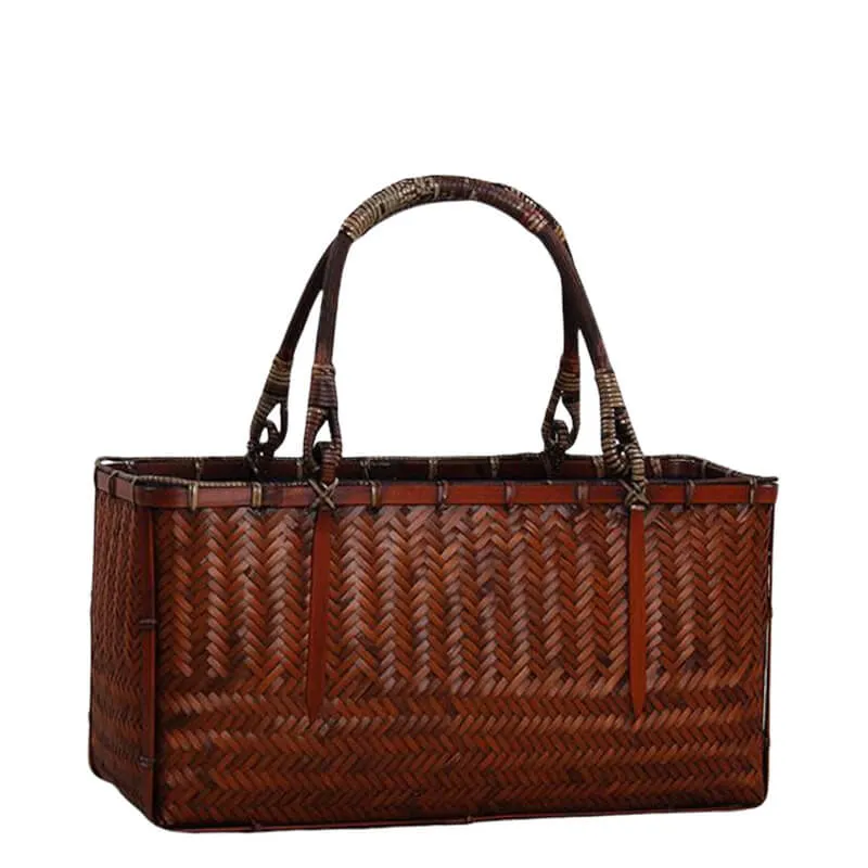 hilloo-sac-bambou-asiatique-tress-main-vintage-31-cm image 1