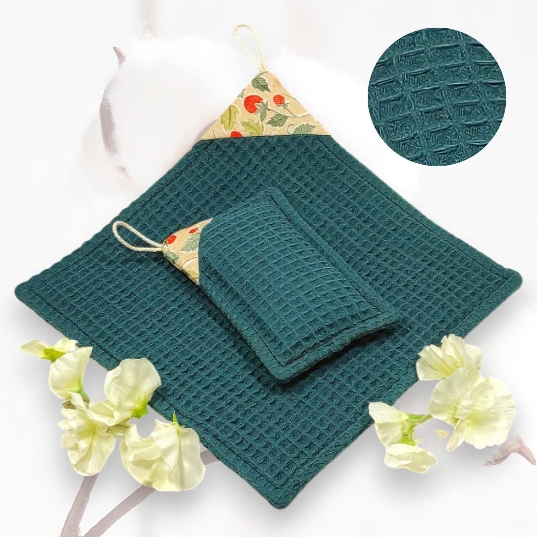 au-bonheur-de-petite-fleur-essuie-tout-lavable-vert-canard-ponge image 5
