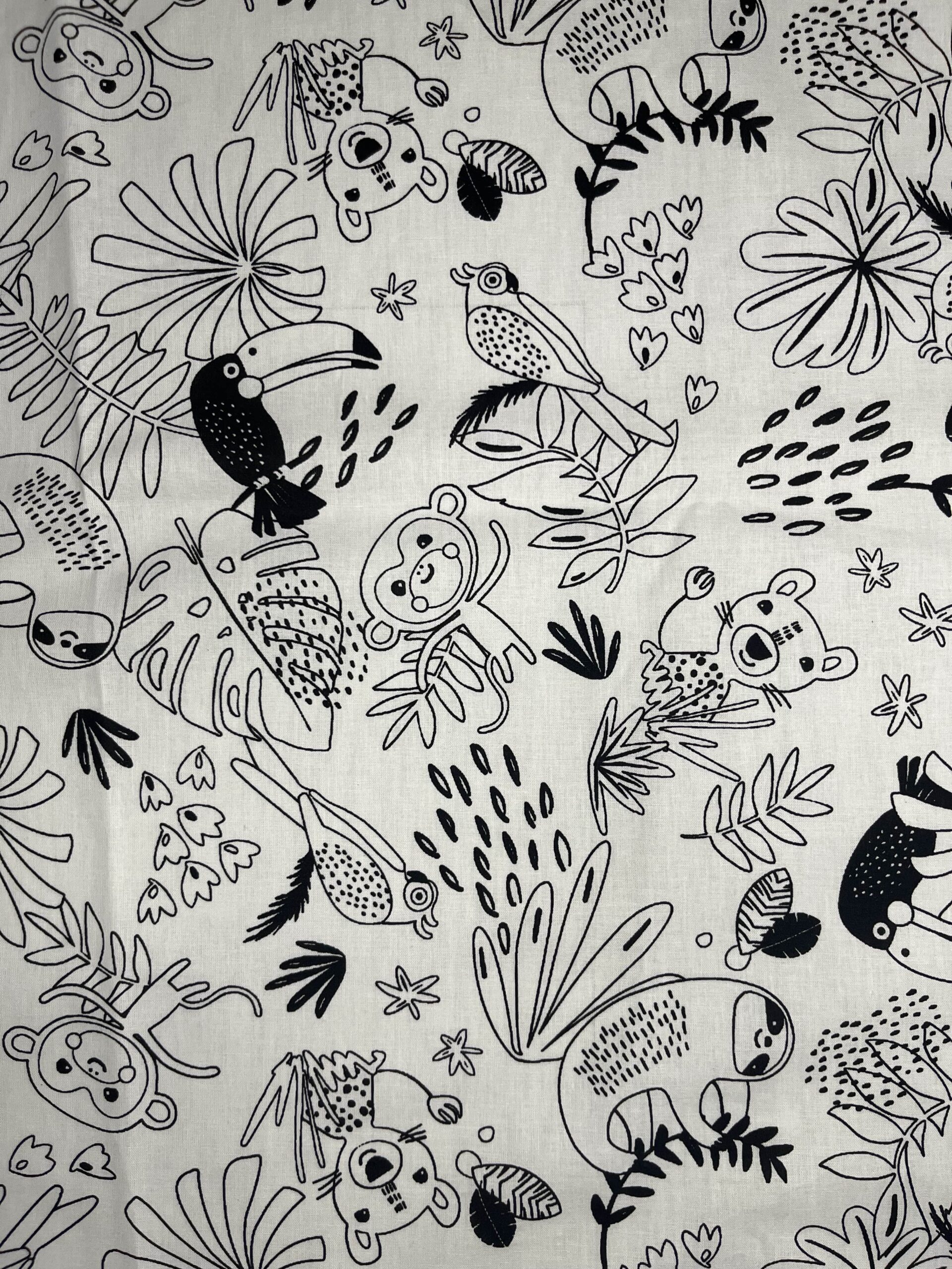 jane-couture-coloriage-paresseux-tissu-coton-150-cm-oekotex image 1