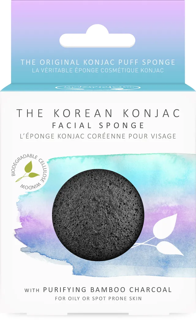 konjac-sponge-company-facial-ponge-visage-charbon-bambou image 1