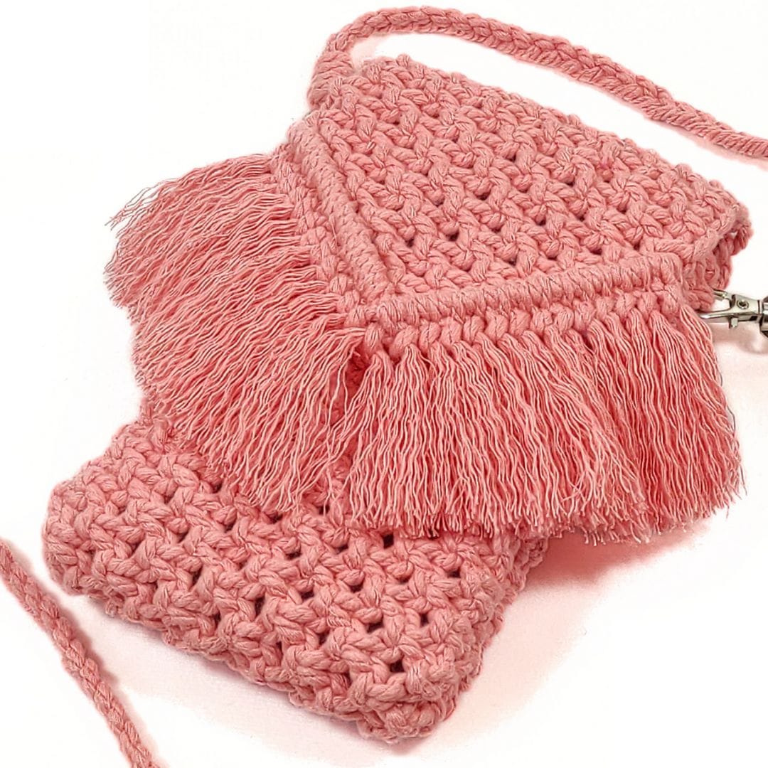au-bonheur-de-petite-fleur-pochette-t-l-phone-macram-rose-bandouli-re-coton image 3