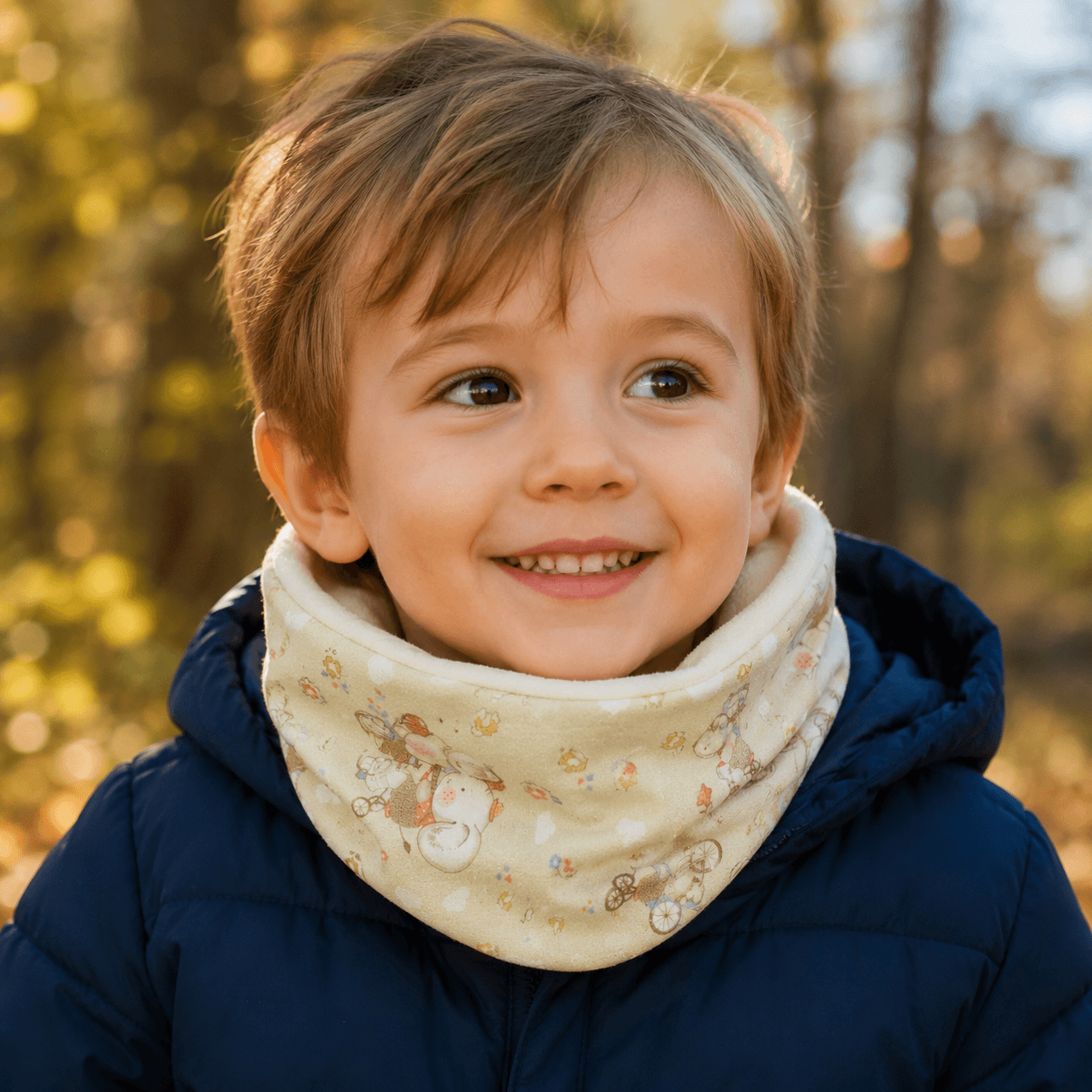 au-bonheur-de-petite-fleur-snood-enfant-oursons-v-lo-3-4-ans-bio image 2