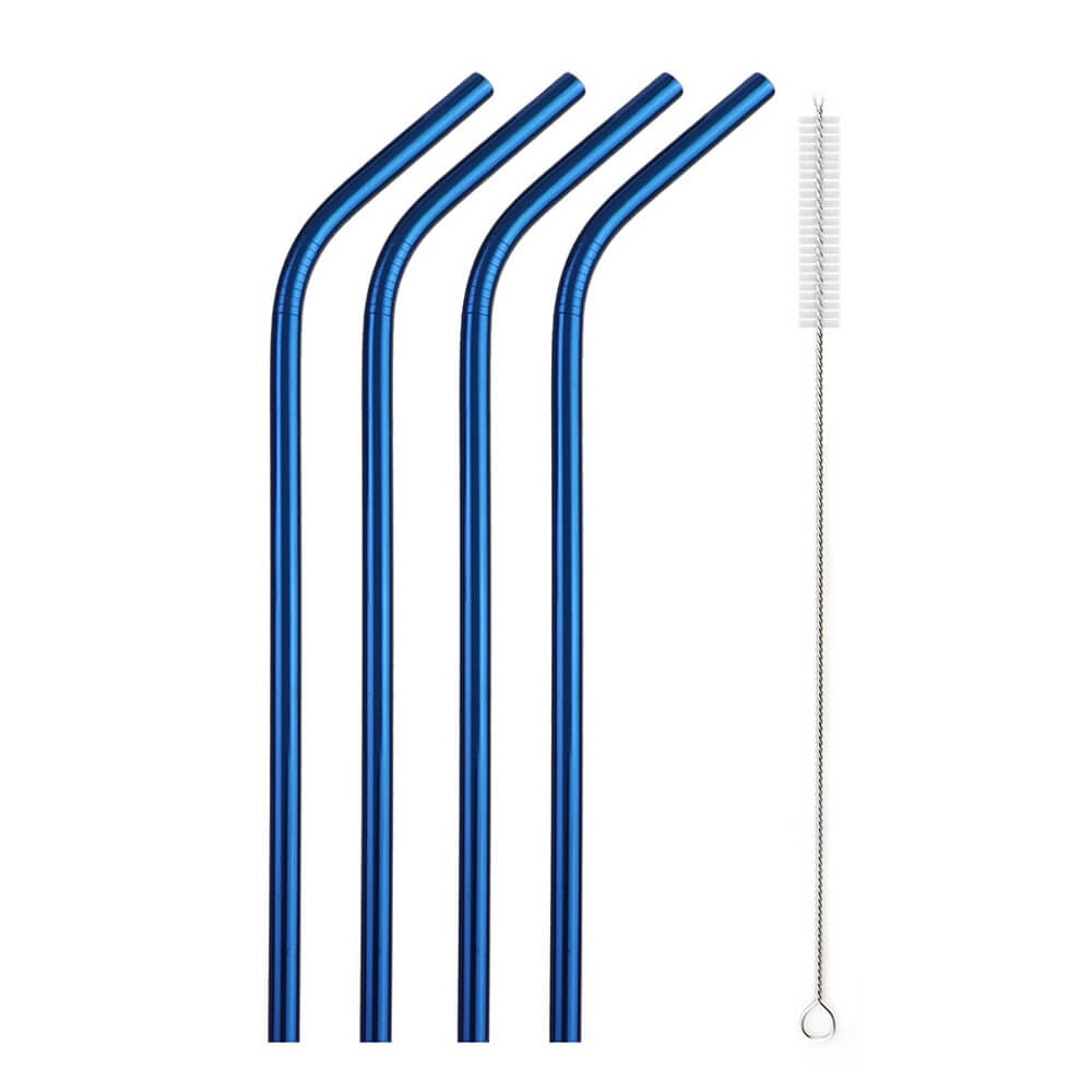 hilloo-paille-inox-bleue-droite-lot-4-goupillon-21-cm image 2