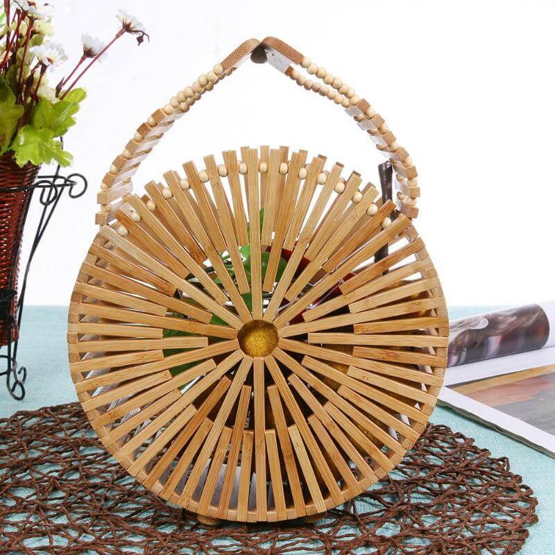 hilloo-sac-bambou-poign-es-longues-naturel-rond image 5