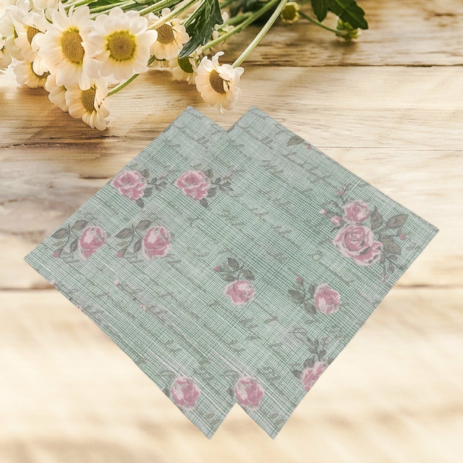 au-bonheur-de-petite-fleur-mouchoirs-tissu-lavables-verts-coton-bio image 2