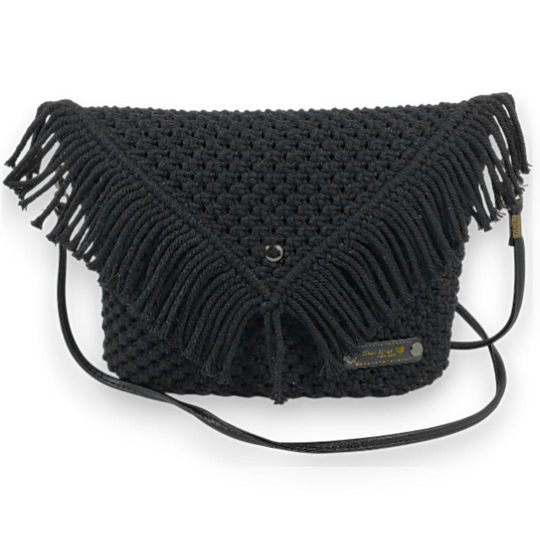 au-bonheur-de-petite-fleur-sac-bandouli-re-macram-noir-boh-me-fait-main image 2