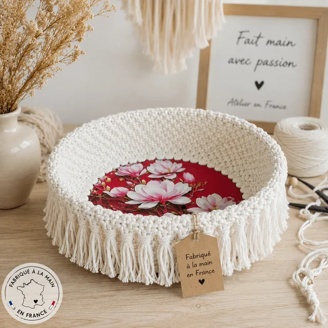 au-bonheur-de-petite-fleur-corbeille-macram-cru-fond-bois-panier-fait-main image 1