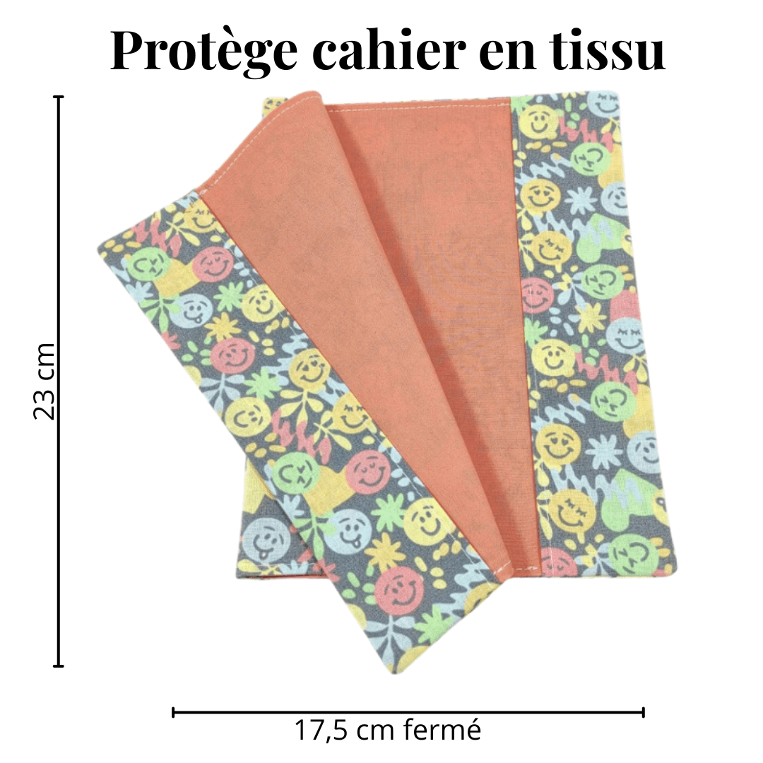 au-bonheur-de-petite-fleur-prot-ge-cahier-sourire-coton-bio-lavable image 4