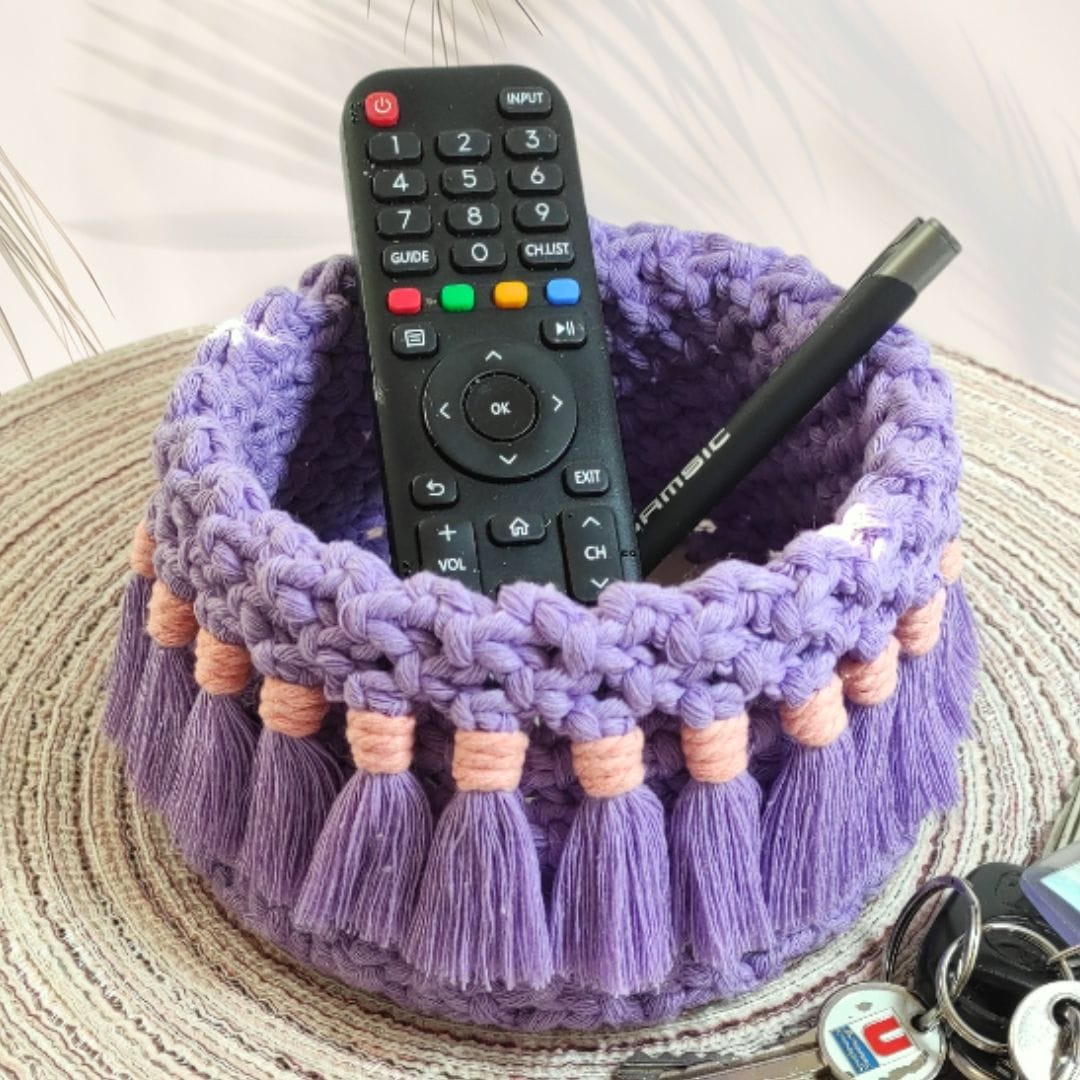 au-bonheur-de-petite-fleur-corbeille-macram-violet-coton-peign-fait-main image 3