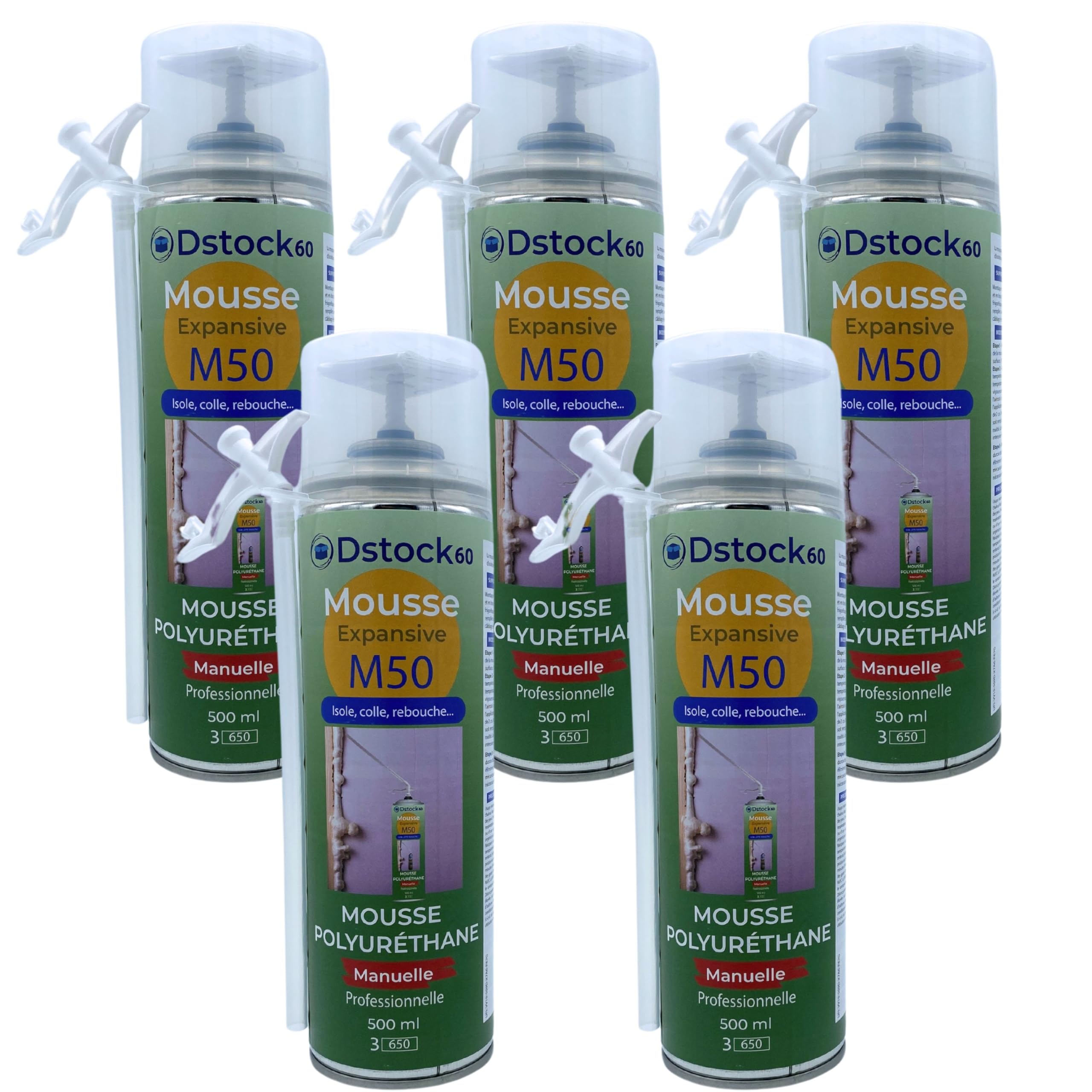 dstock60-mousse-expansive-manuelle-500ml-lot-de-5-polyur-thane image 1